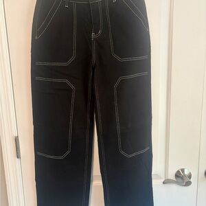 Black Straight Leg Women's Pants